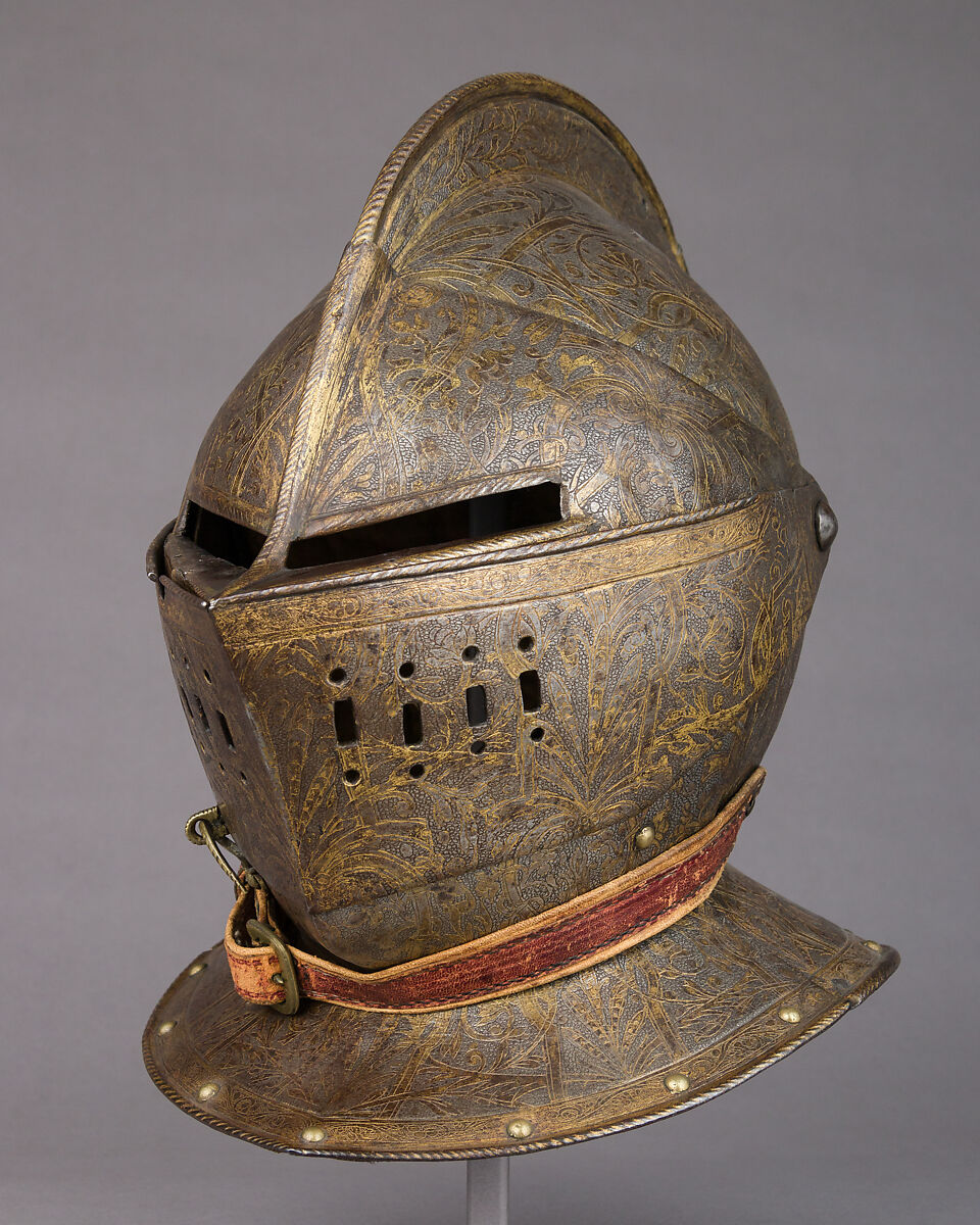 Armor for Heavy Cavalry, Steel, gold, leather, textile, French