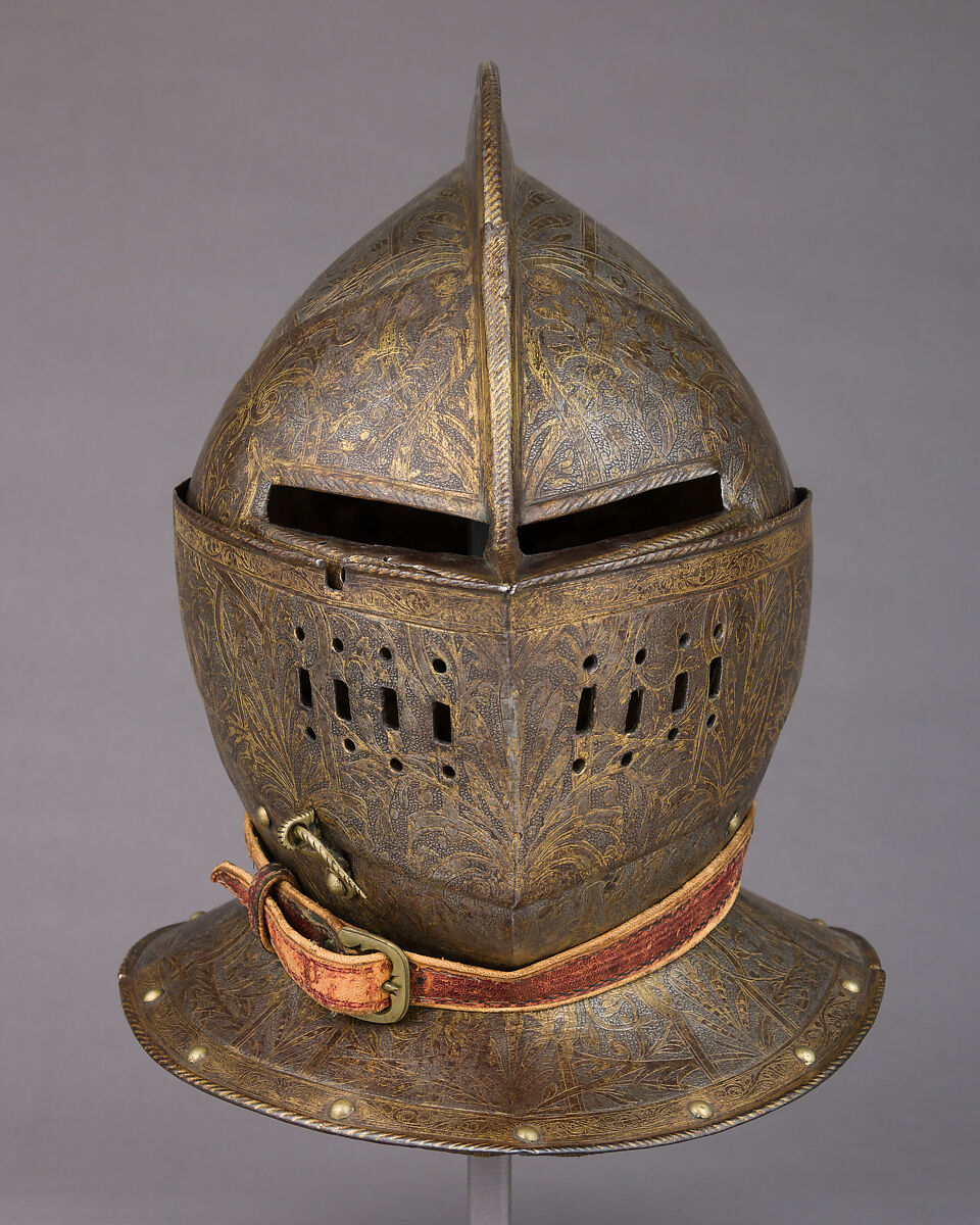 Armor for Heavy Cavalry, Steel, gold, leather, textile, French