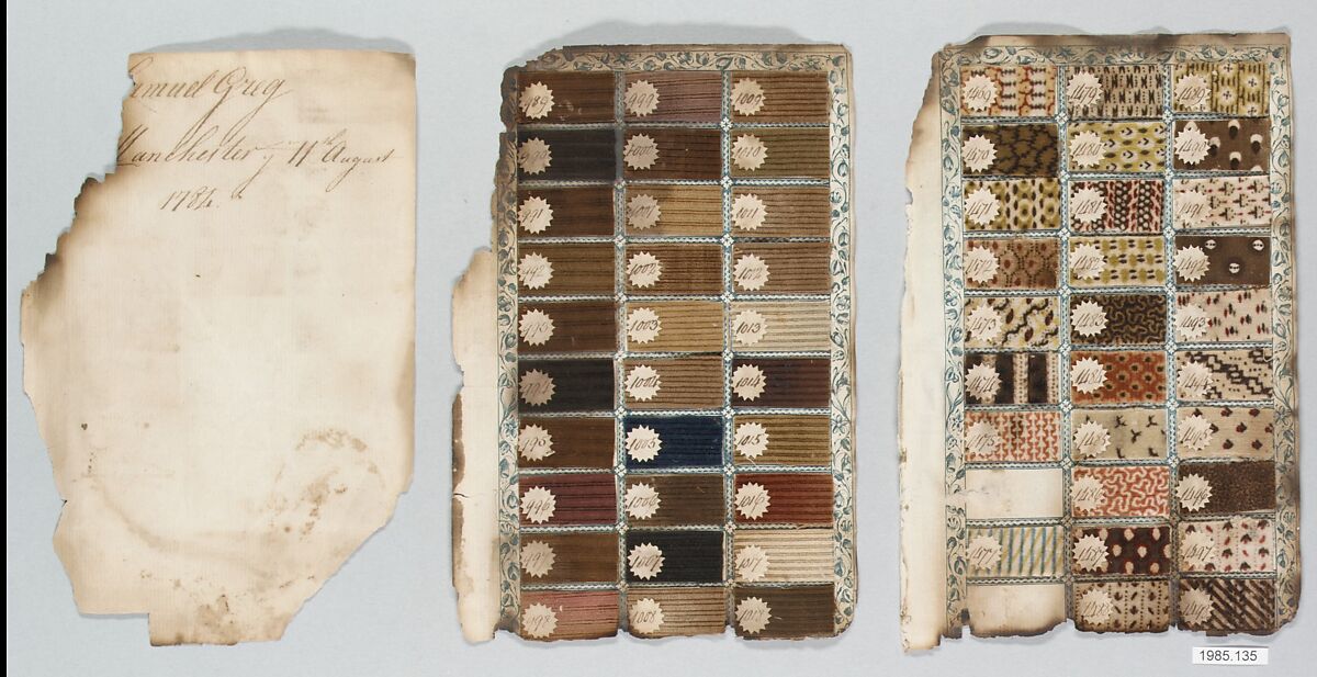 Textile Sample Book, Paper, cotton, British, Manchester 