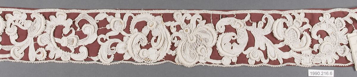 Edging, Linen, needle lace, Italian, Venice