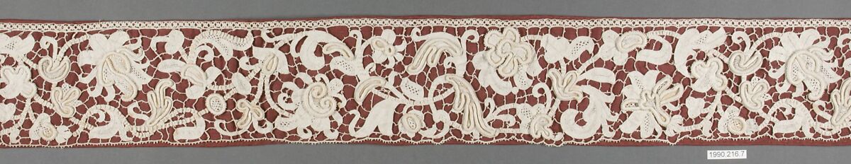 Edging, Linen, needle lace, Italian