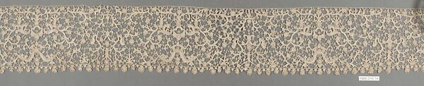 Edging, Workshop of Burano Lace School, Cotton, needle lace, Italian, Burano