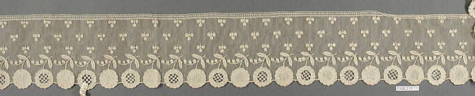 Edging, Cotton, needle lace, Italian, probably Burano 