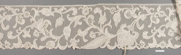 Border of edging, Burano Lace School, Cotton, needle lace, Italian (Veneto: Burano)