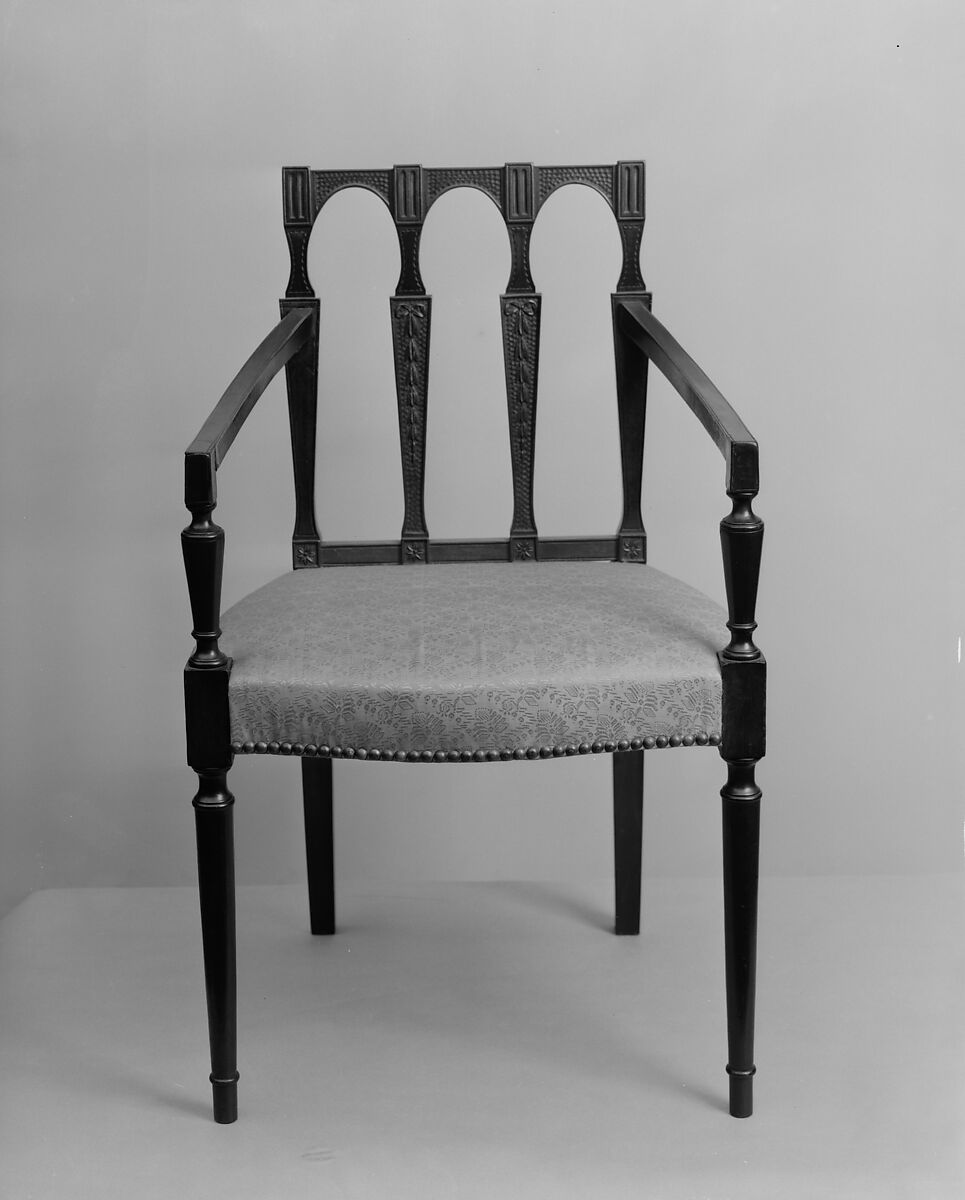 Armchair, Attributed to Samuel McIntire (1757–1811), Mahogany, birch, white pine, American
