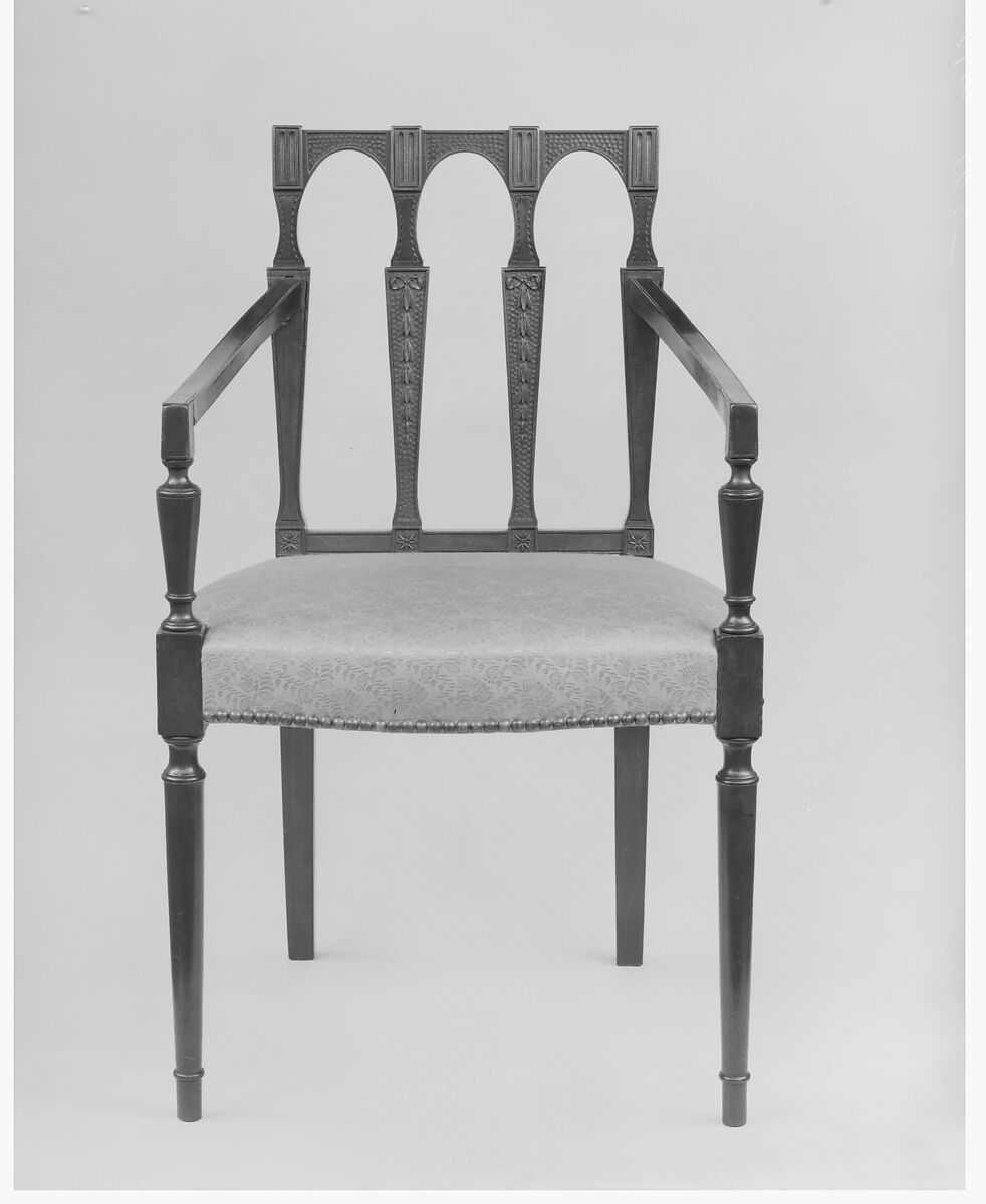 Armchair, Attributed to Samuel McIntire (1757–1811), Mahogany, birch, white pine, American