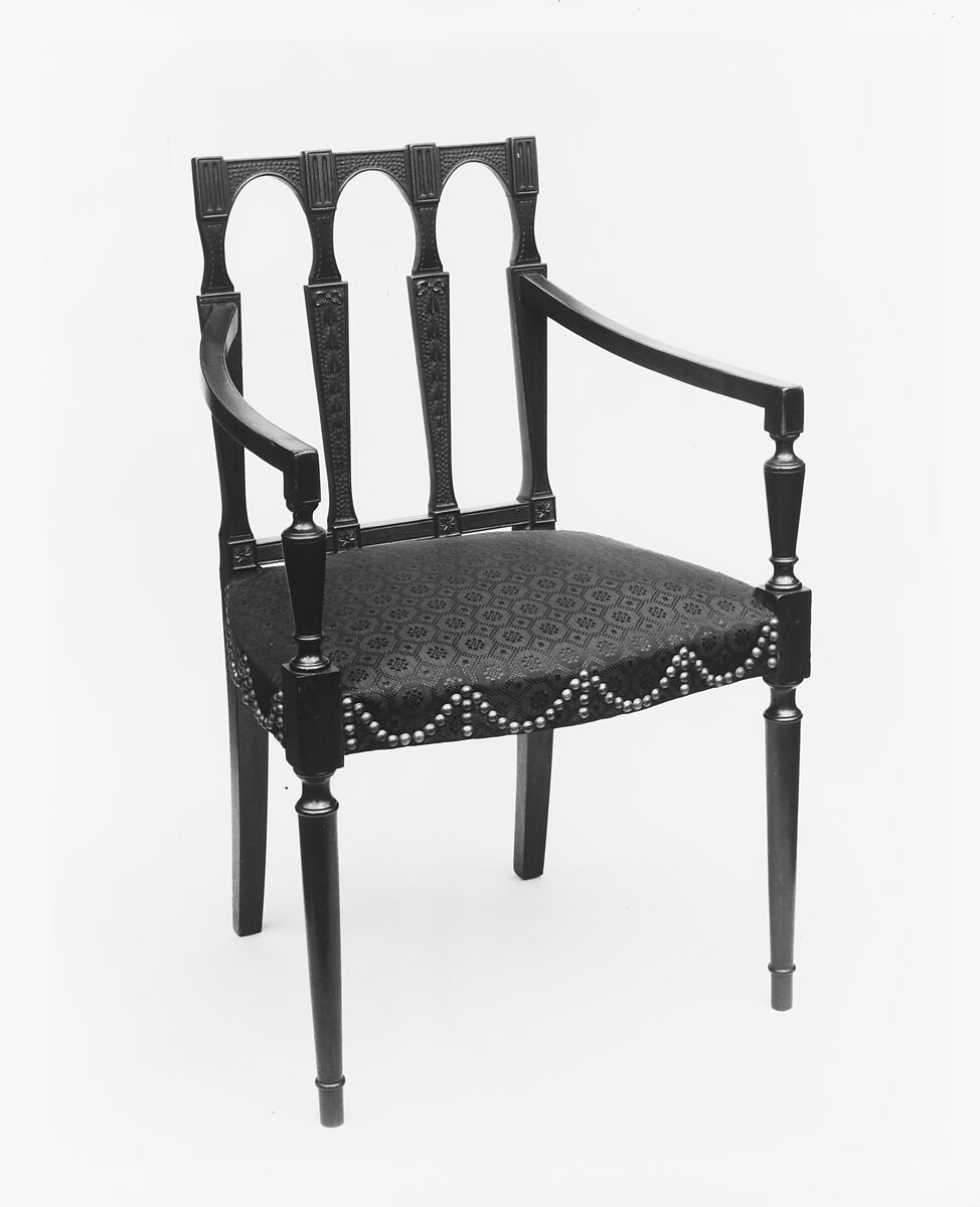 Armchair, Attributed to Samuel McIntire (1757–1811), Mahogany, birch, white pine, American