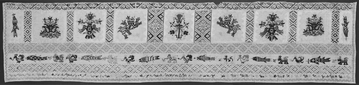 Portion of a cover, Linen, silk, Greek