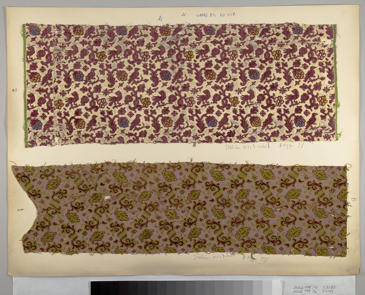 Fragment, Silk, Italian