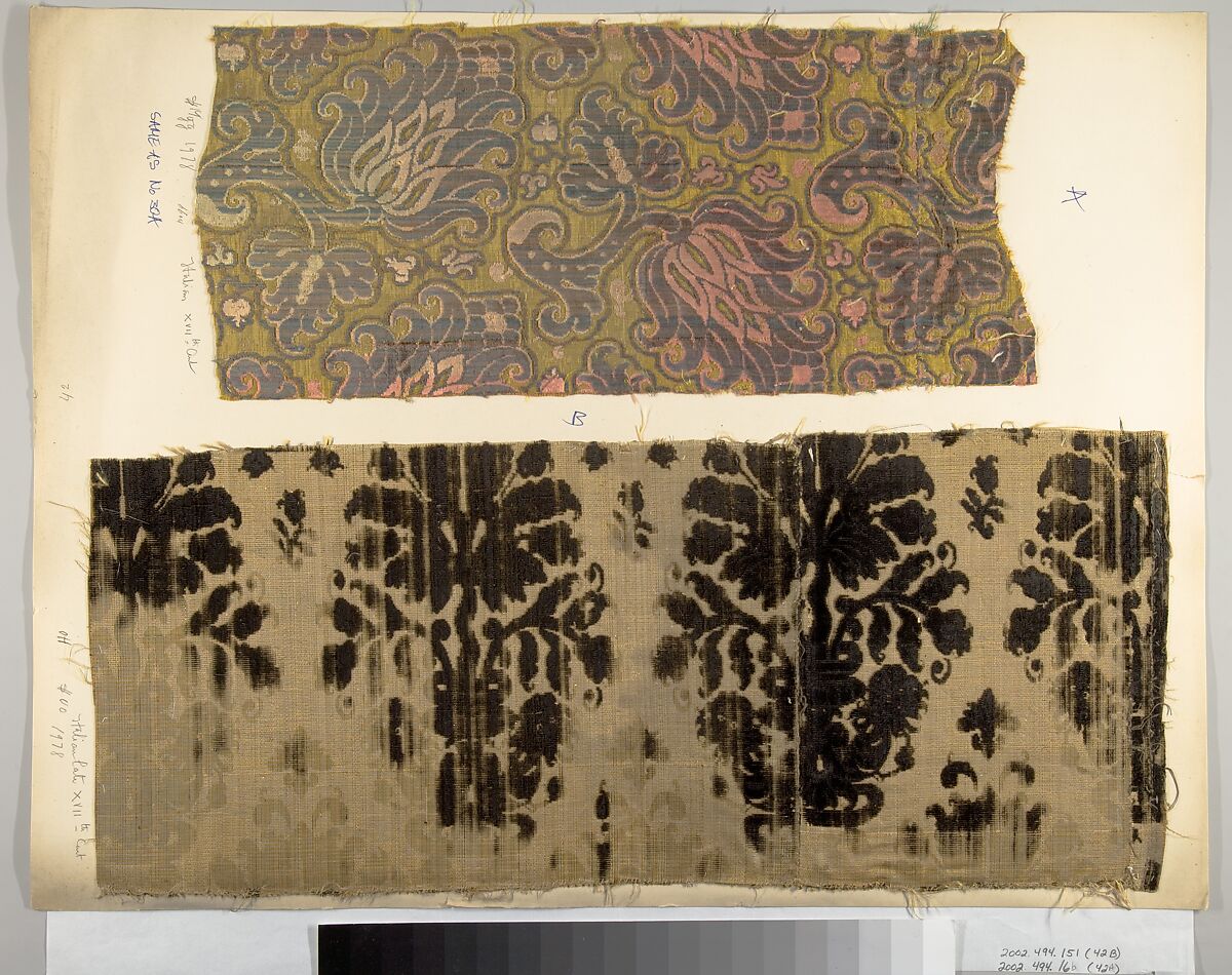 Fragment, Silk, metal thread, Italian
