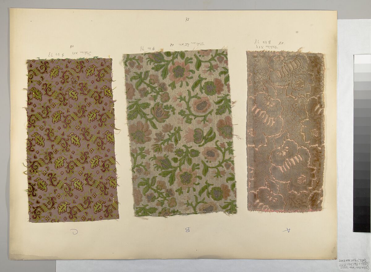 Fragment, Silk, metal thread, Italian