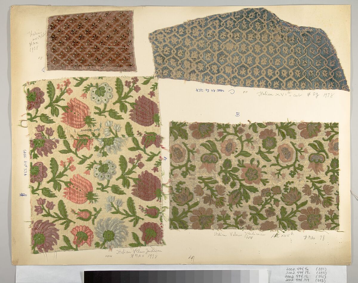 Fragment, Silk, metal thread, Italian