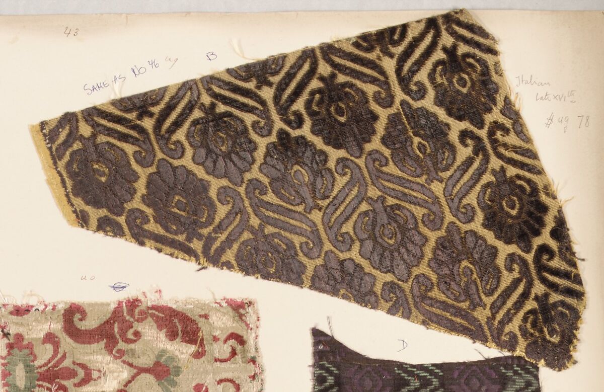 Fragment, Silk, metal thread, Italian