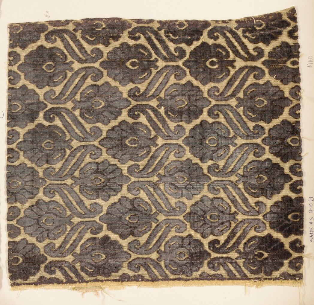 Fragment, Silk, metal thread, Italian