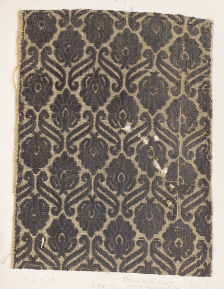 Fragment, Silk, metal thread, Italian 