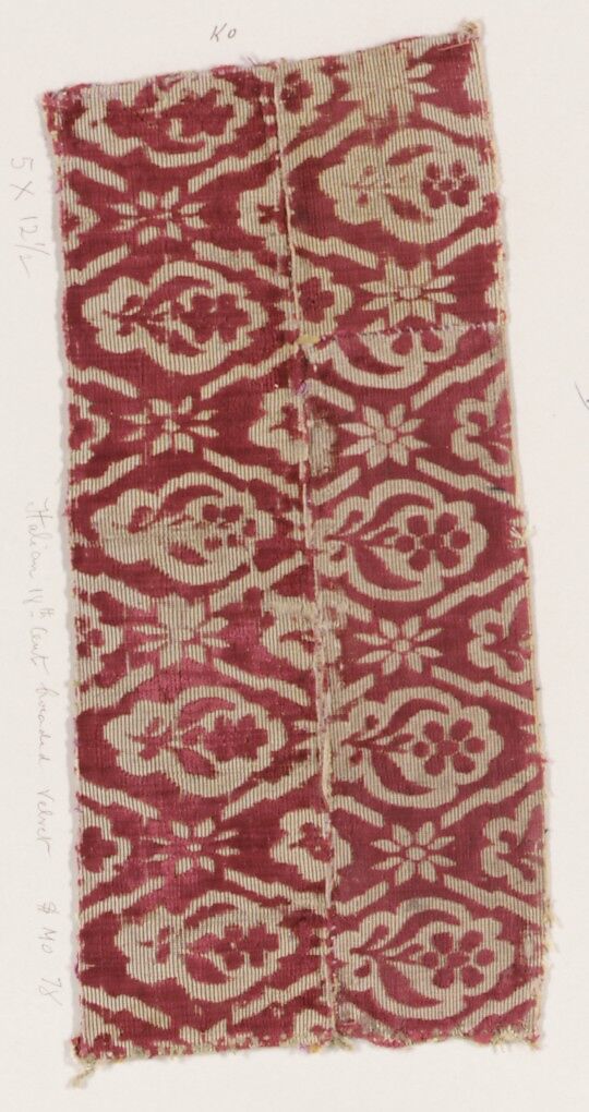 Fragment, Silk, metal thread, Italian