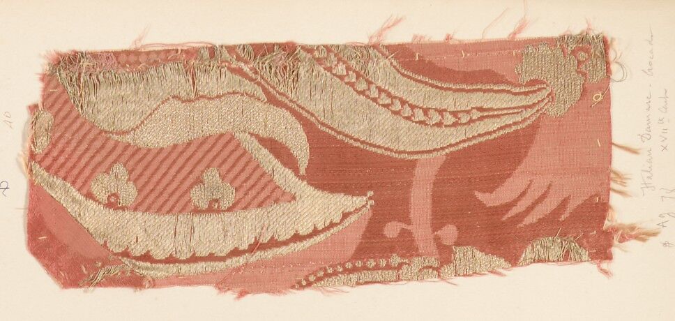 Fragment, Silk, metal thread, Italian