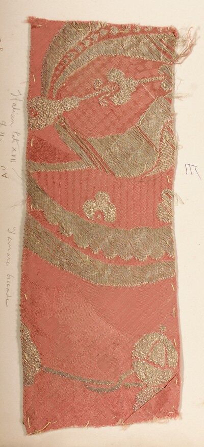 Fragment, Silk, metal thread, Italian 