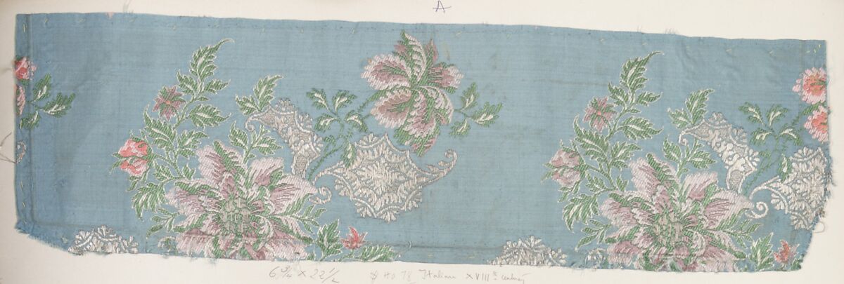 Fragment, Silk, metal thread, Italian