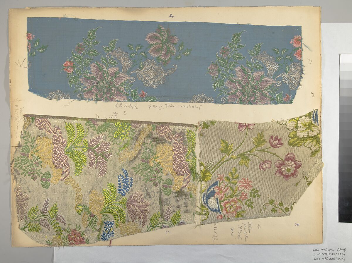 Fragment, Silk, metal thread, Italian
