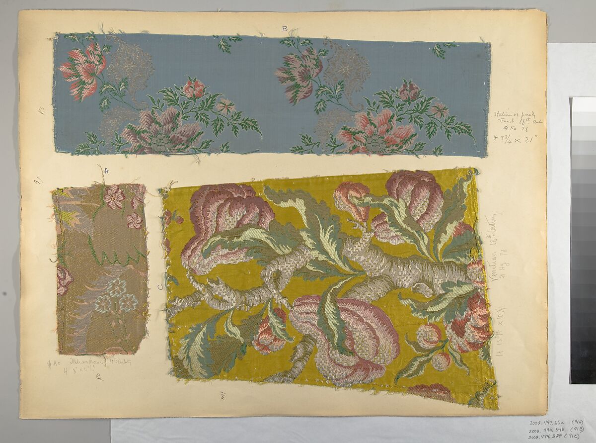 Fragment, Silk, metal thread, Italian