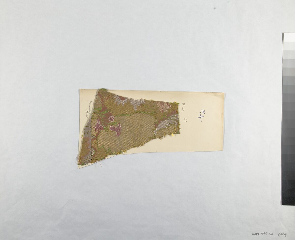 Fragment, Silk, metal thread, Italian