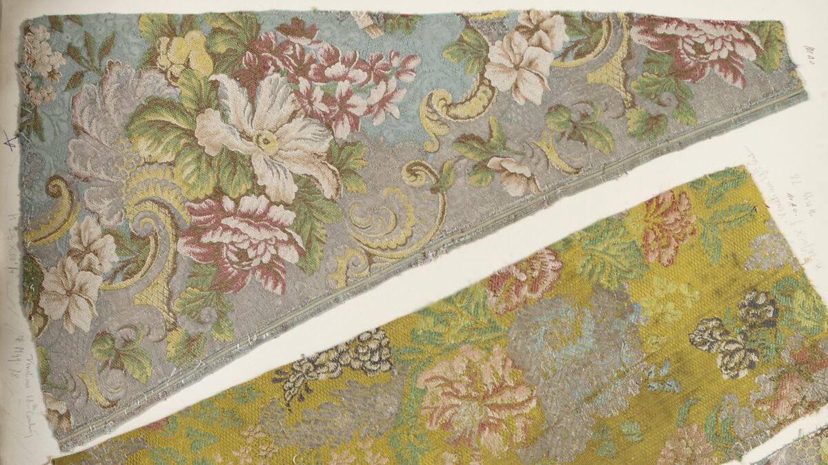 Fragment, Silk, metal thread, Italian