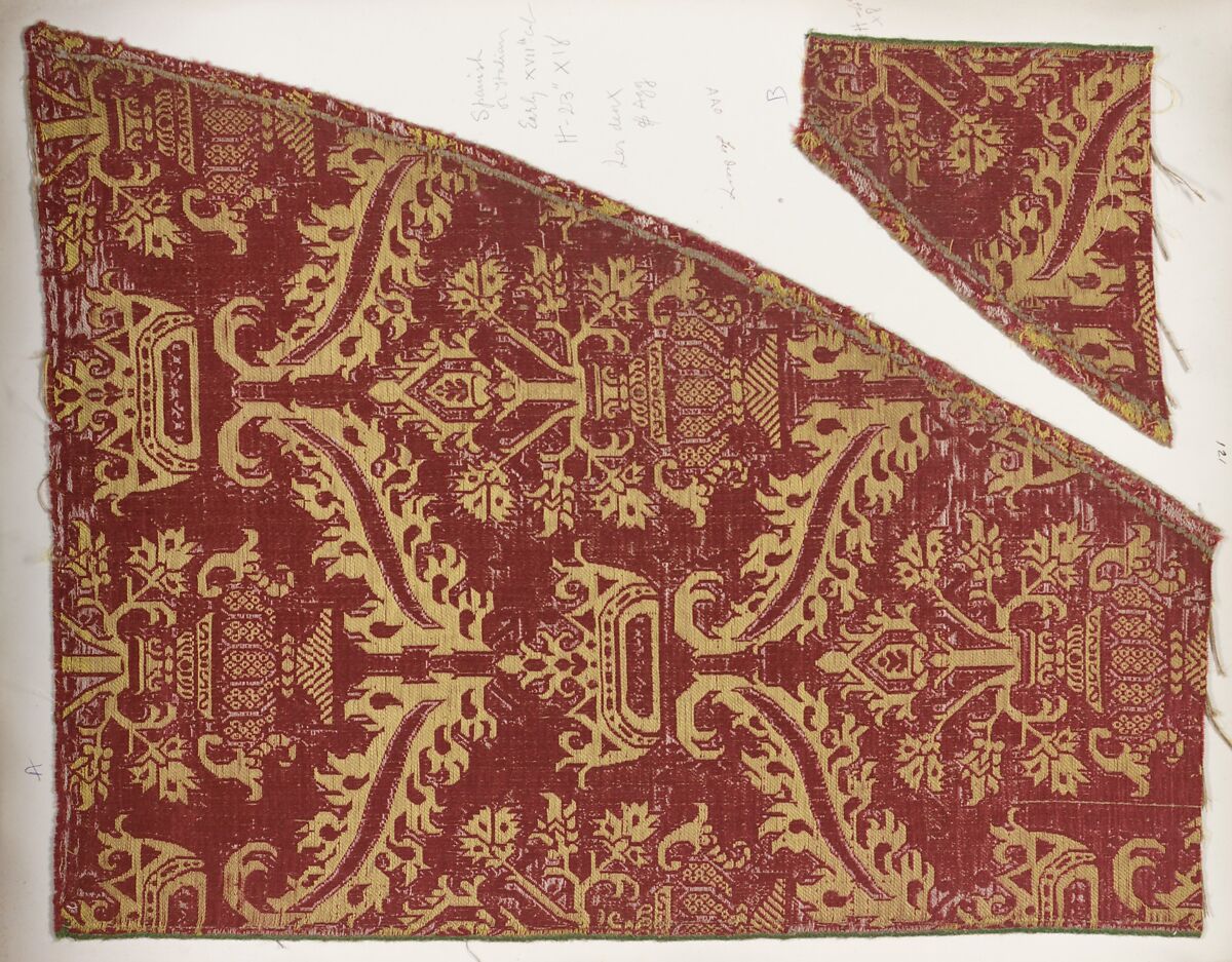 Fragment, Silk, Spanish or Italian