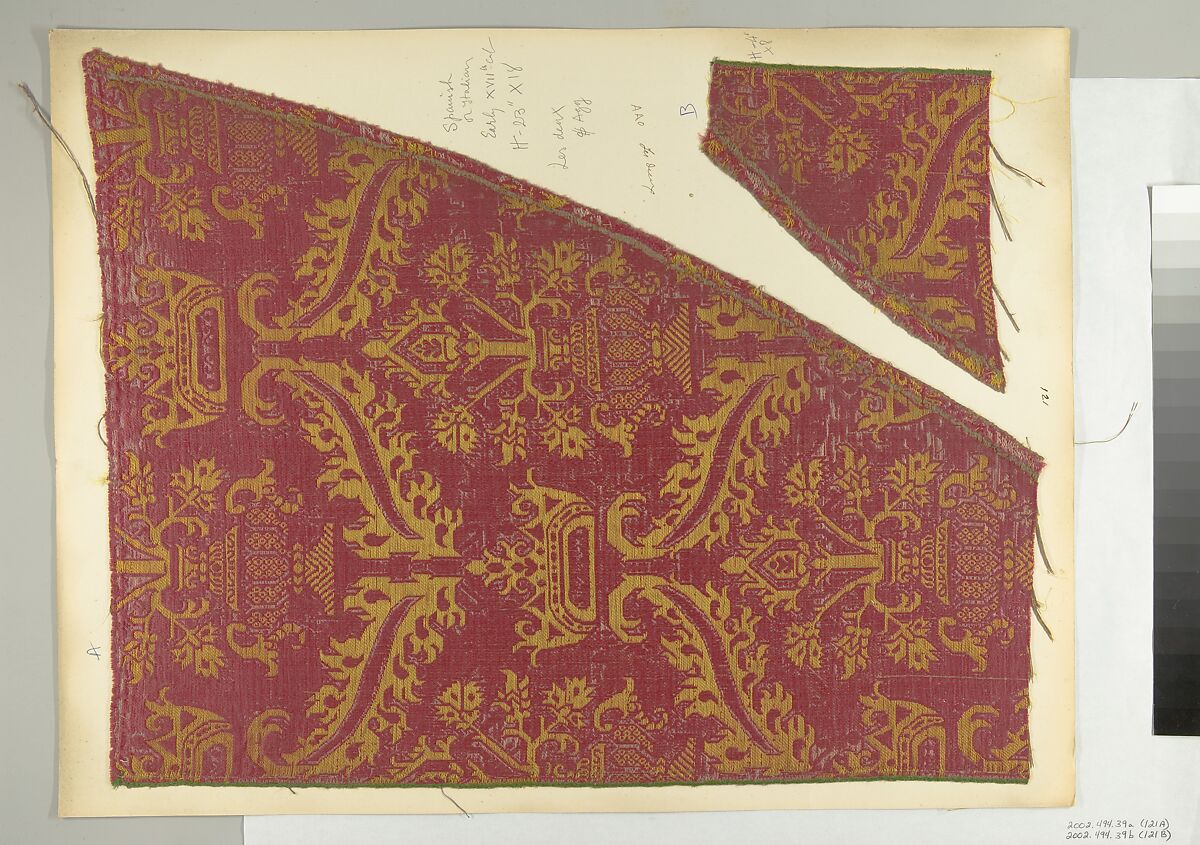 Fragment, Silk, Spanish or Italian