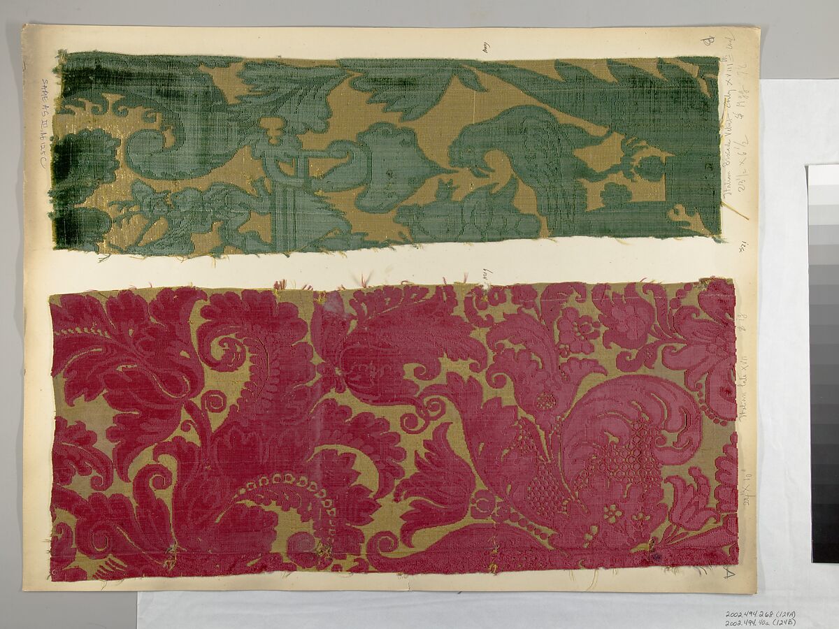 Fragment, Silk, metal thread, Italian, Venice