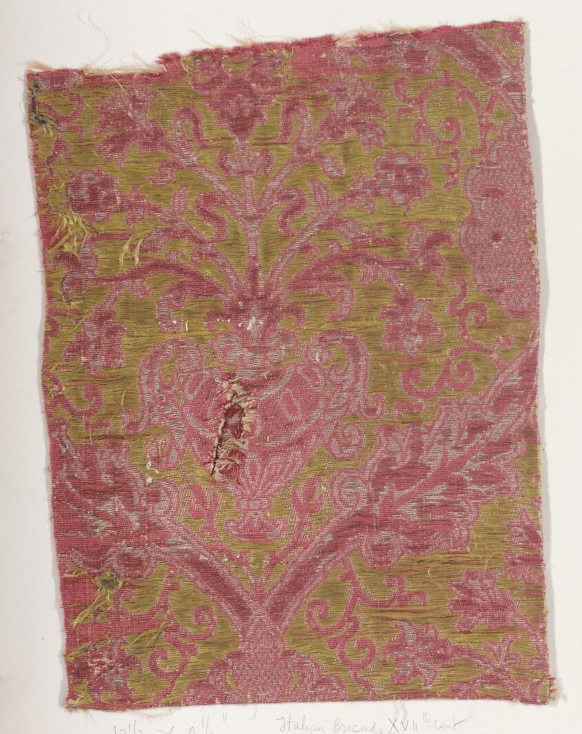 Fragment, Silk, metal thread, Italian 