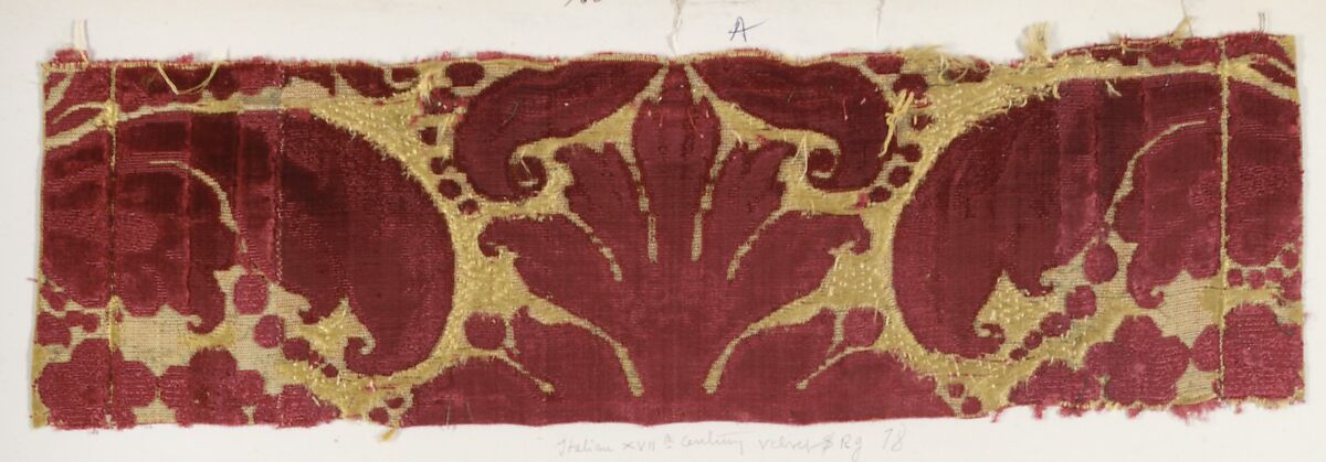 Fragment, Silk, metal thread, Italian