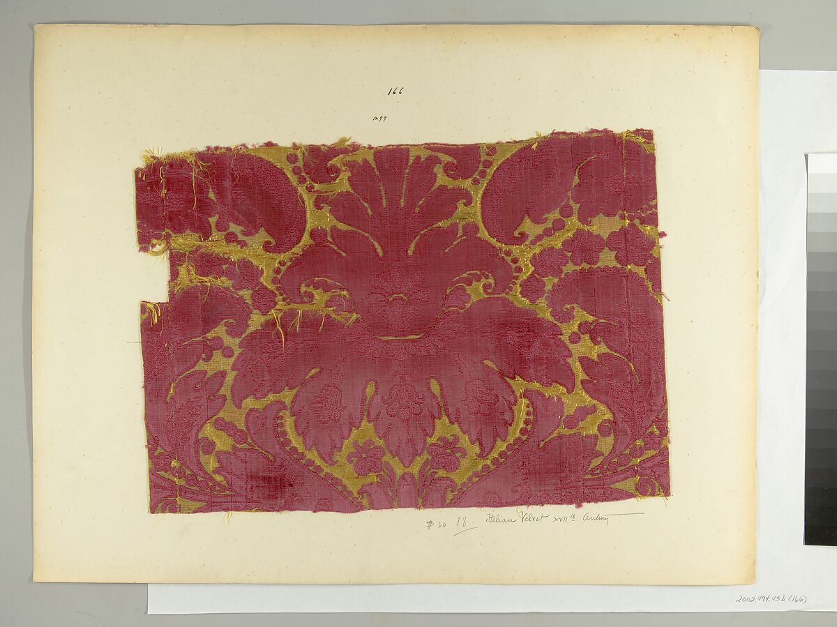 Fragment, Silk, metal thread, Italian