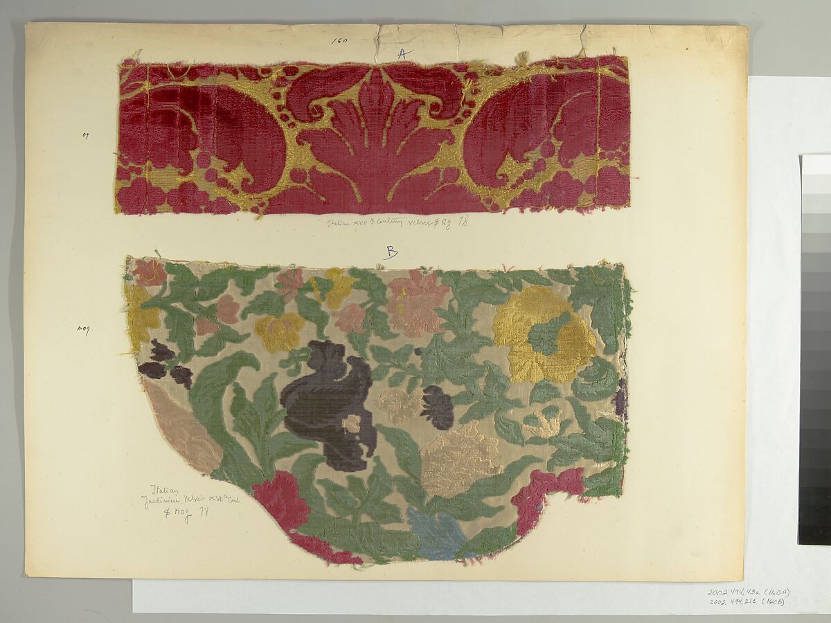 Fragment, Silk, metal thread, Italian