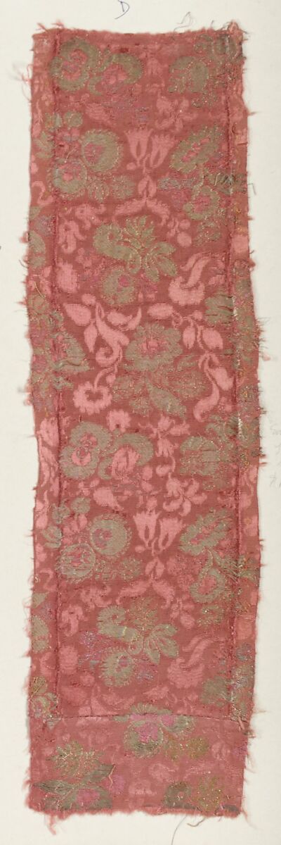 Fragment, Silk, metal thread, Italian