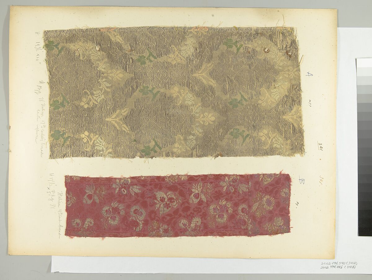 Fragment, Silk, metal thread, Italian