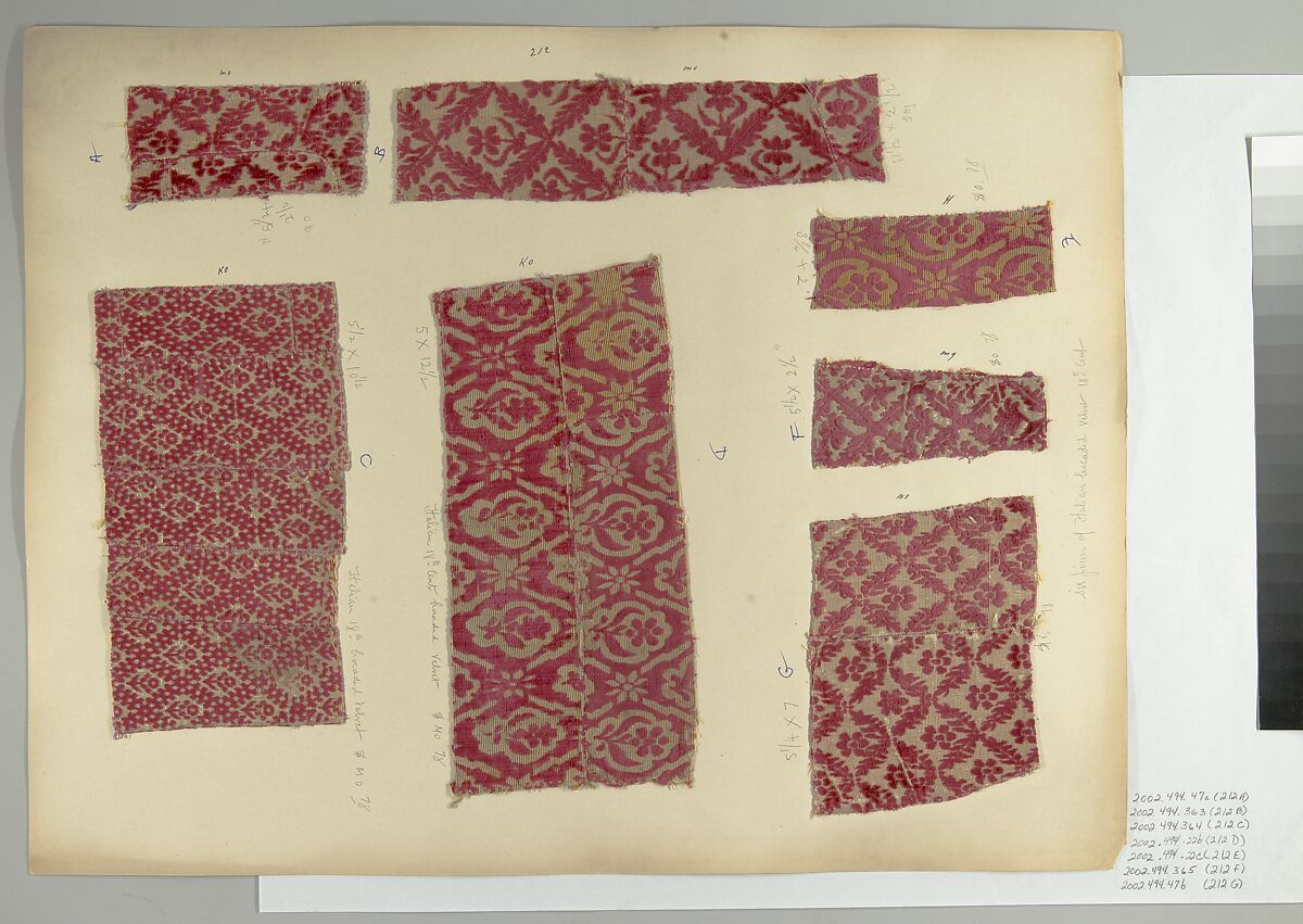 Fragment, Silk, metal thread, Italian
