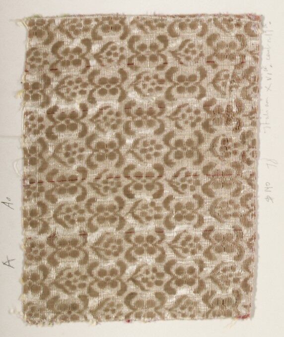Fragment, Silk, metal thread, Italian