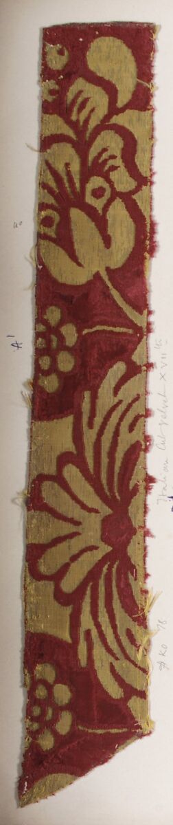 Fragment, Silk, metal thread, Italian