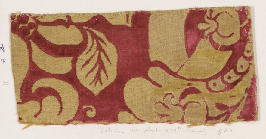 Fragment, Silk, metal thread, Italian 
