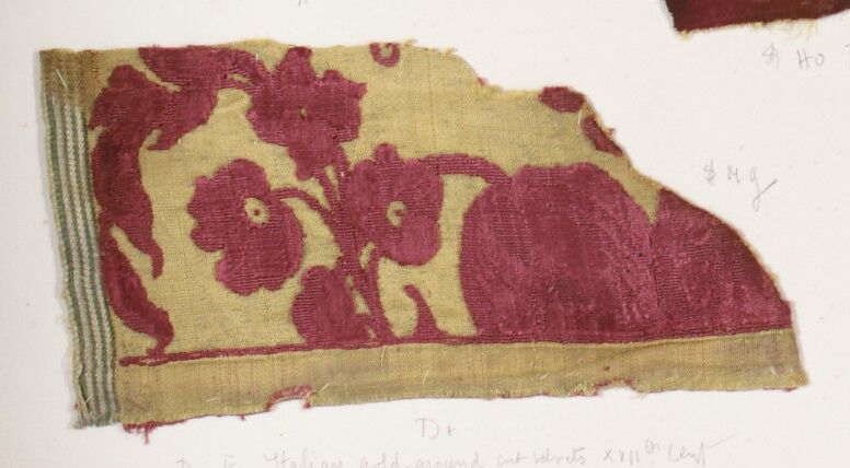 Fragment, Silk, metal thread, Italian