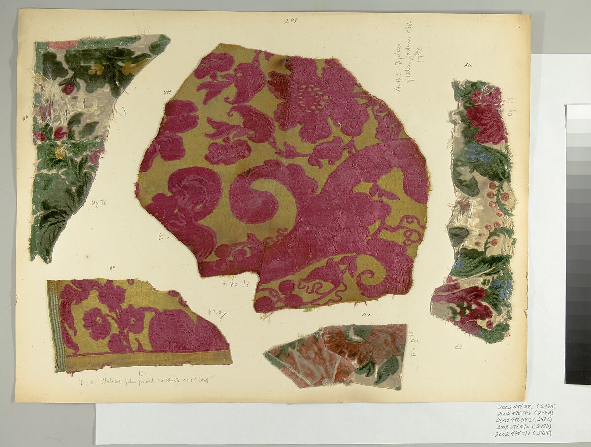 Fragment, Silk, metal thread, Italian