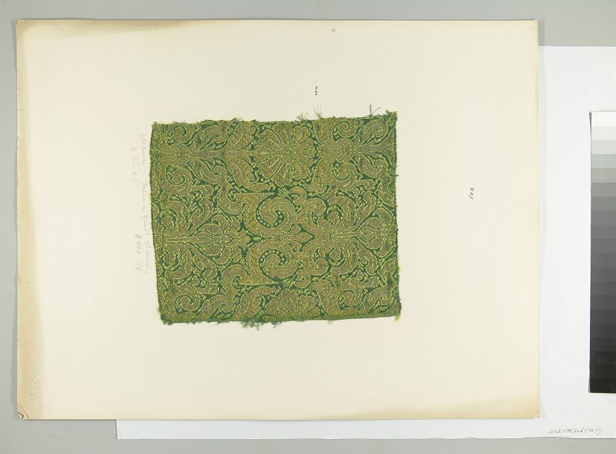Fragment, Silk, metal thread, Italian