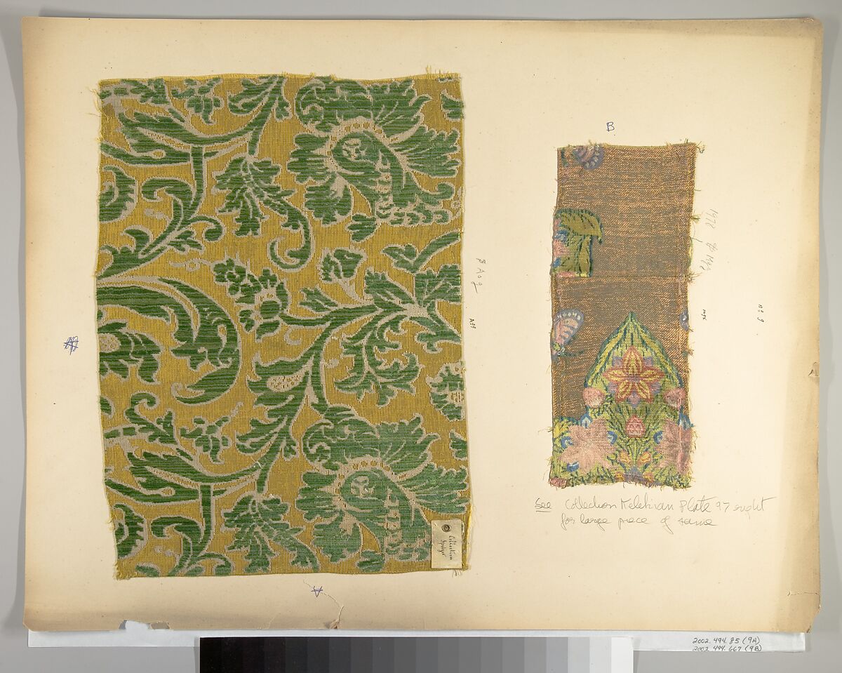 Fragment, Silk, metal thread, Italian