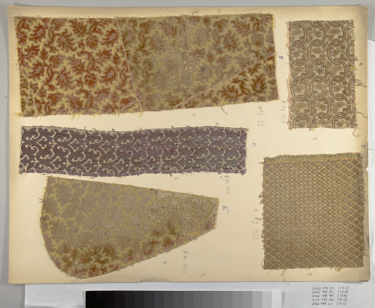 Fragment, Silk, metal thread, Italian