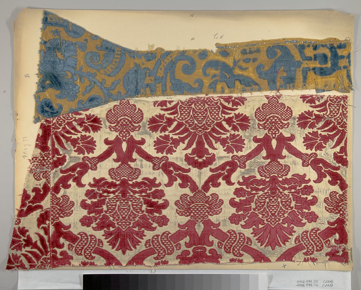 Fragment, Silk, metal thread, Italian