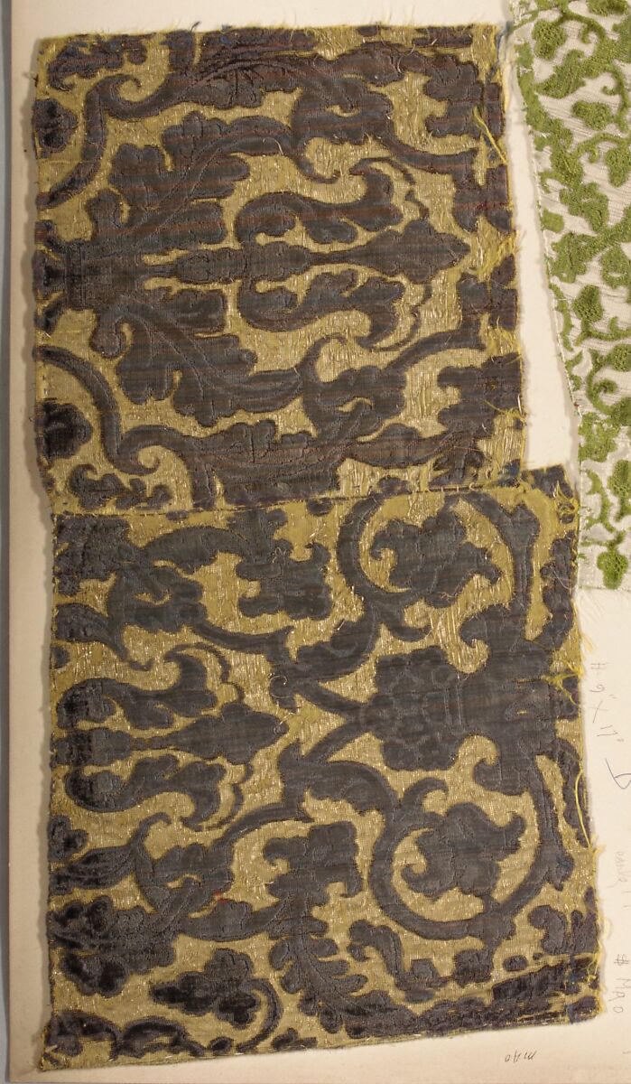 Fragment, Silk, metal thread, Italian 