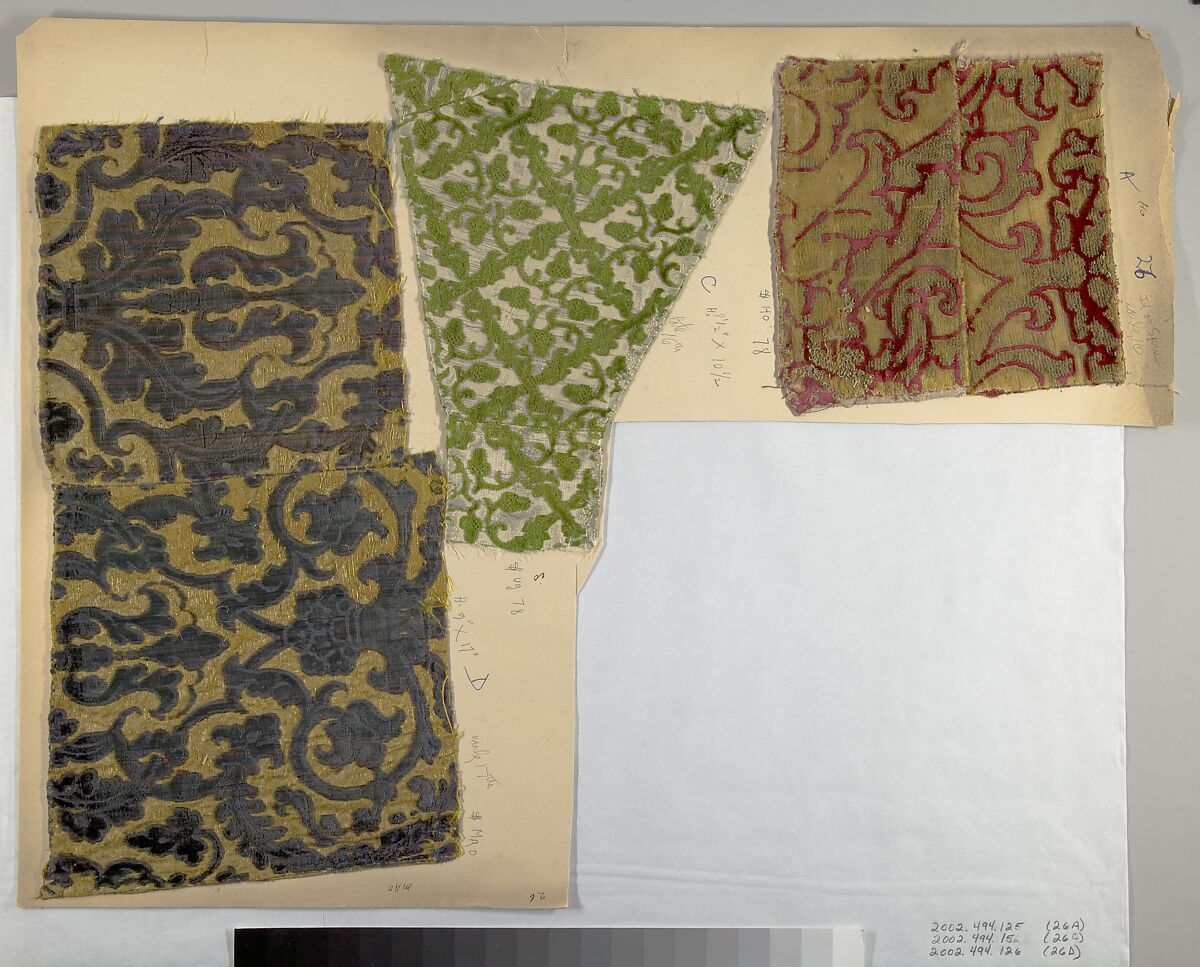 Fragment, Silk, metal thread, Italian