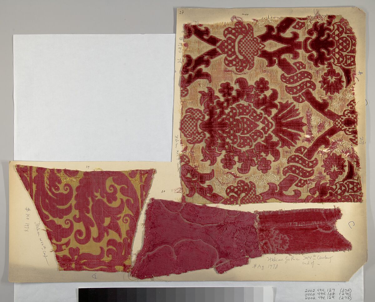 Fragment, Silk, metal thread, Italian, Venice