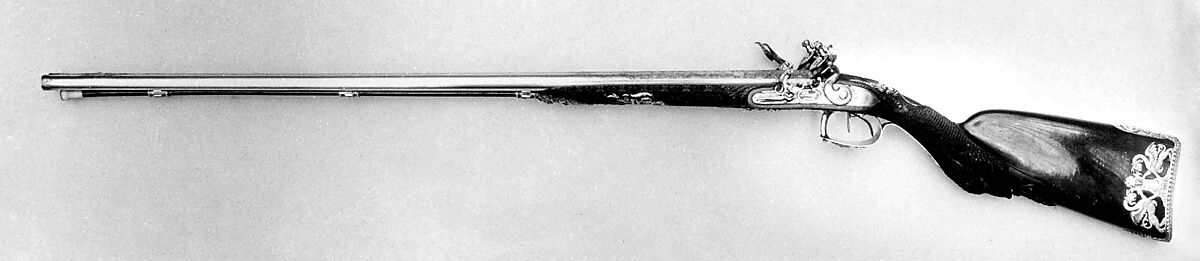Double-Barreled Flintlock Shotgun, François Pirmet (French, Paris, recorded 1779–1818), Steel, wood (walnut), silver, gold, French, Paris 